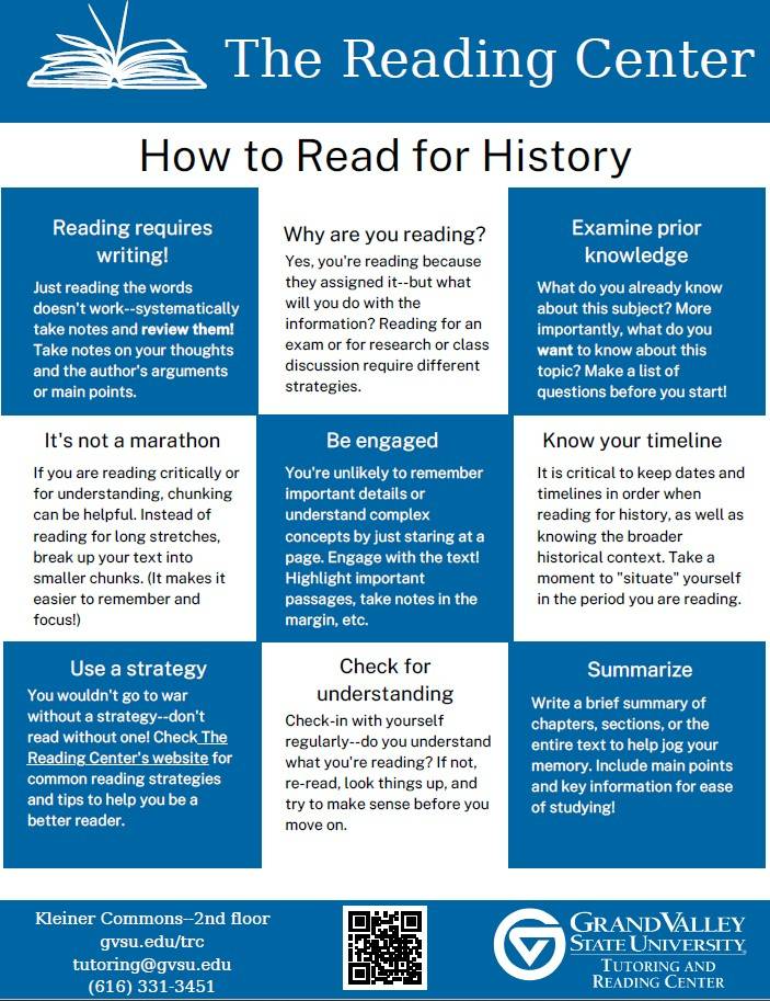 an infographic about reading for history
